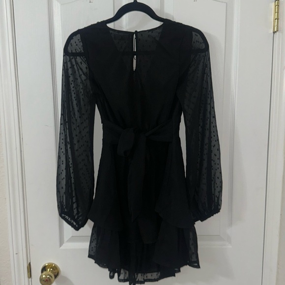Black chiffon flowy dress - Picture 3 of 4